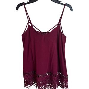 VTG Y2K Express Crochet Babydoll XS Cami Tank Top Coquette Fairy Grunge